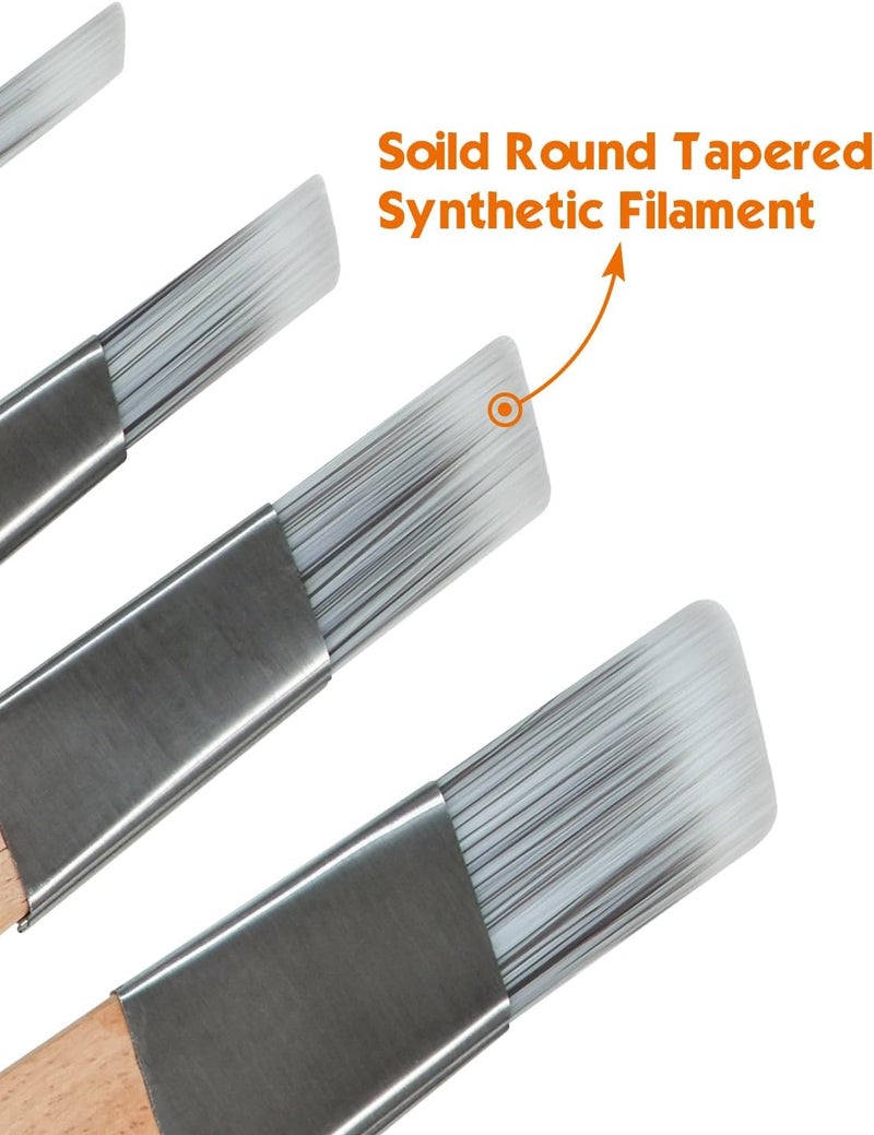Rolling Dog Trim Paint Brush - Detail Trim Brush, Cutting in Brush for Detailed Work & Edging, Pack of 4 - Image 3